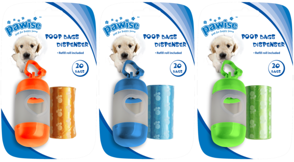 Pawise Poop Bags Dispenser (incl. 2 x 20 bags)