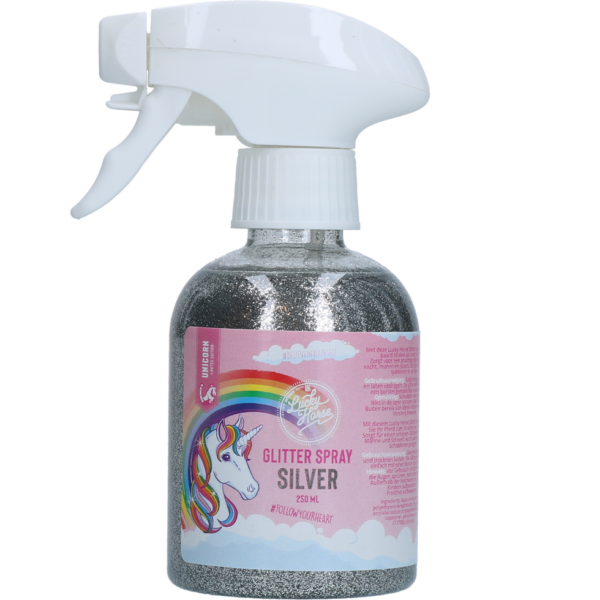 Lucky Horse Unicorn Zilver glitter spray - Afbeelding 3