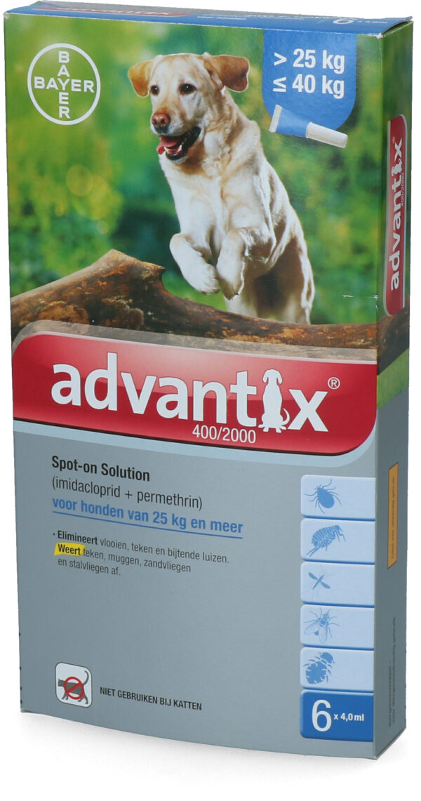 Advantix 400/2000 Hond (25 tot 40kg) 6P - Afbeelding 2