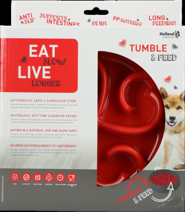 Eat Slow Live Longer Tumble Feeder Red - Afbeelding 2