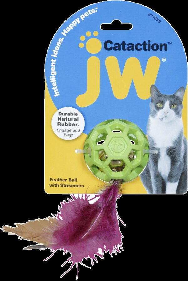 JW Cataction Feather Ball with Bell - Afbeelding 2