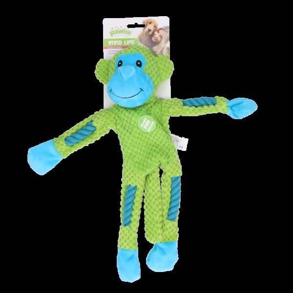 Pawise Rope leg Monkey w/multi Squeaker - Afbeelding 2