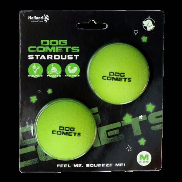 Dog Comets Ball Stardust Groen M 2-pack