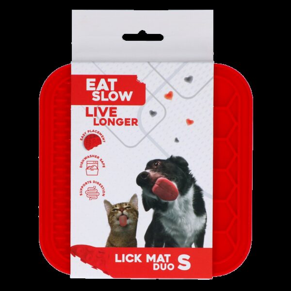 Eat Slow Live Longer Lick Mat Duo S Red - Afbeelding 2