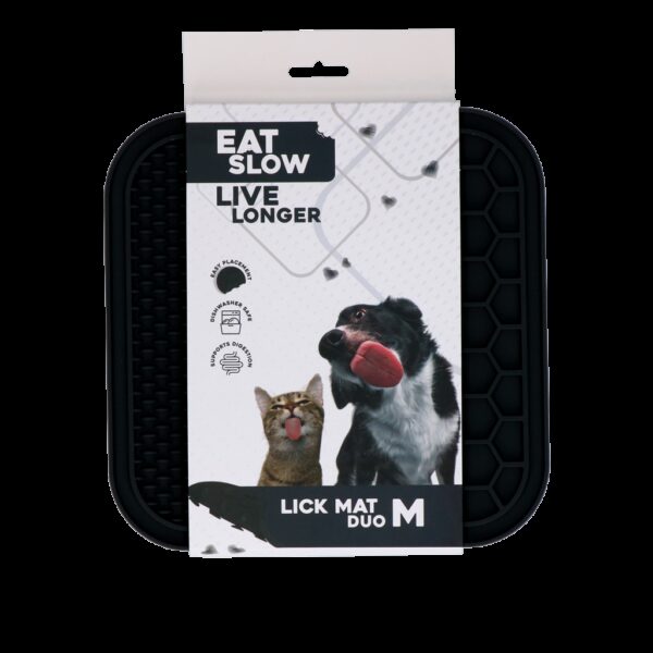 Eat Slow Live Longer Lick Mat Duo M Grey - Afbeelding 2