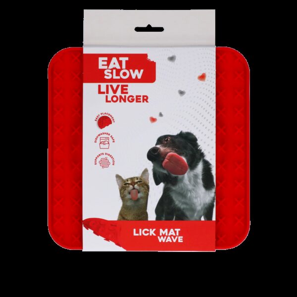 Eat Slow Live Longer Lick Mat Wave Red - Afbeelding 2