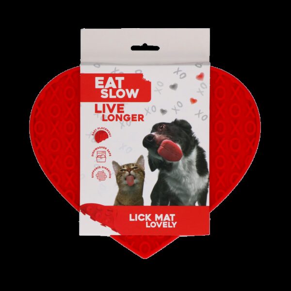 Eat Slow Live Longer Lick Mat Lovely Red - Afbeelding 2