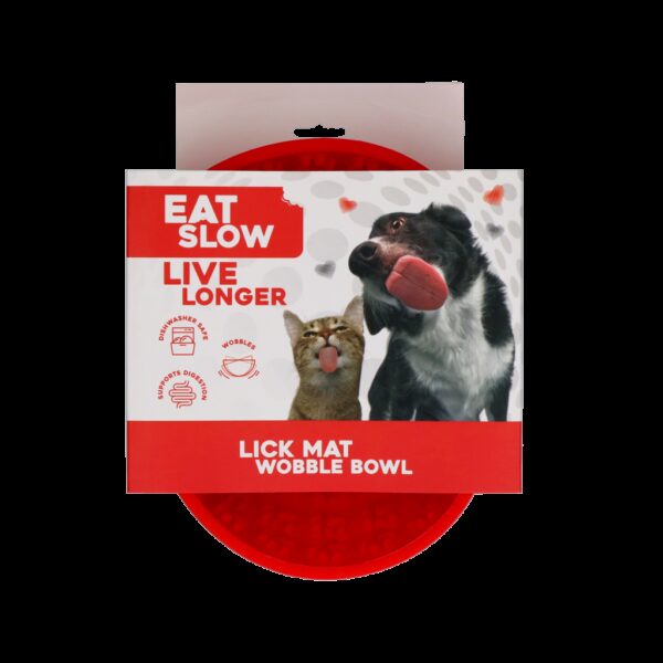 Eat Slow Live Longer Lick Mat Wobble Bow - Afbeelding 5