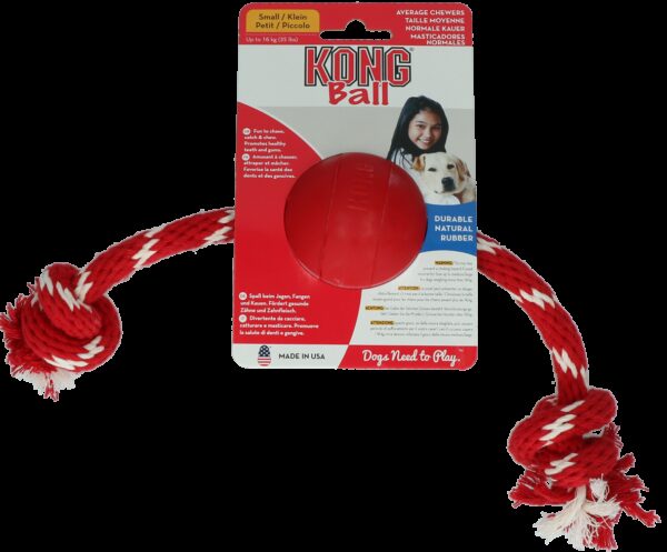 KONG Ball w/Rope Small - Afbeelding 2