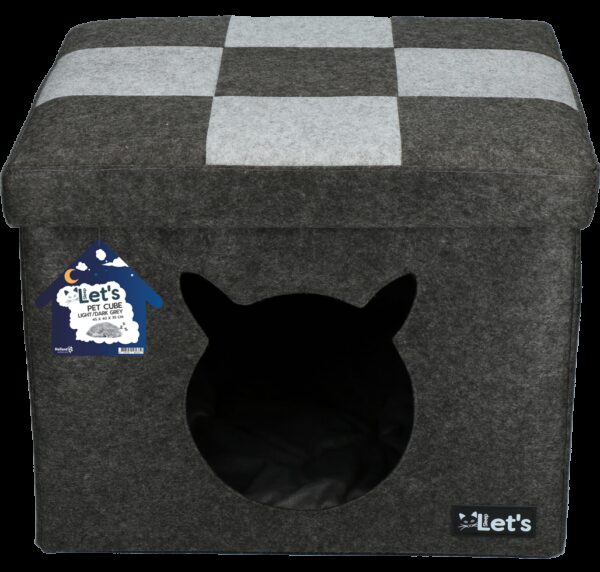 Let's sleep Pet Cube licht/donker grijs - Afbeelding 2